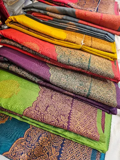 Silk saree stack